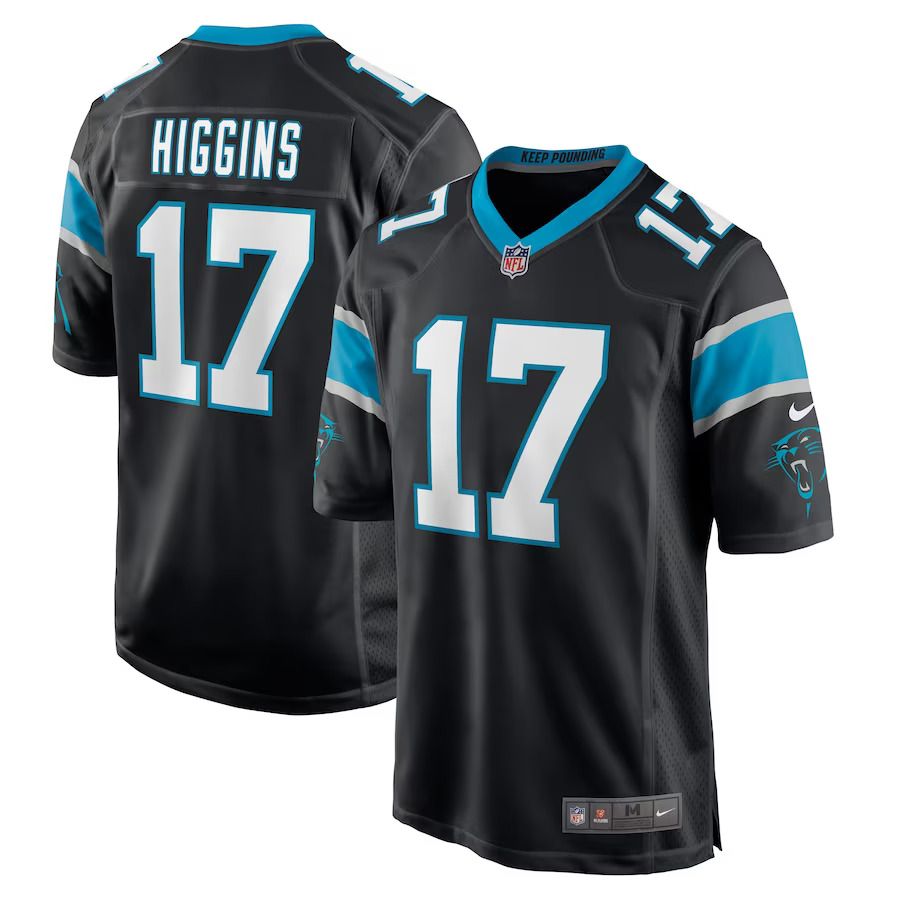 Men Carolina Panthers 17 Rashard Higgins Nike Black Game Player NFL Jersey